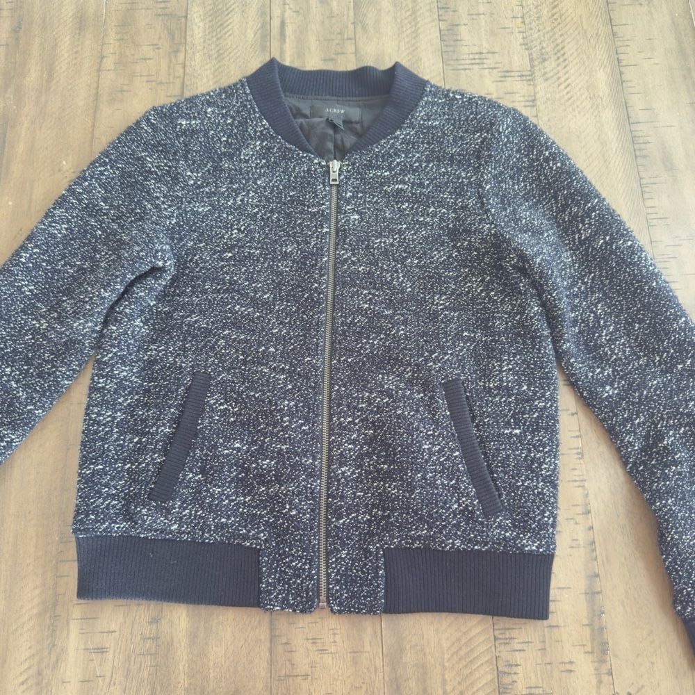 J. Crew Women's dark blue Bomber Jacket - Picture 3 of 8